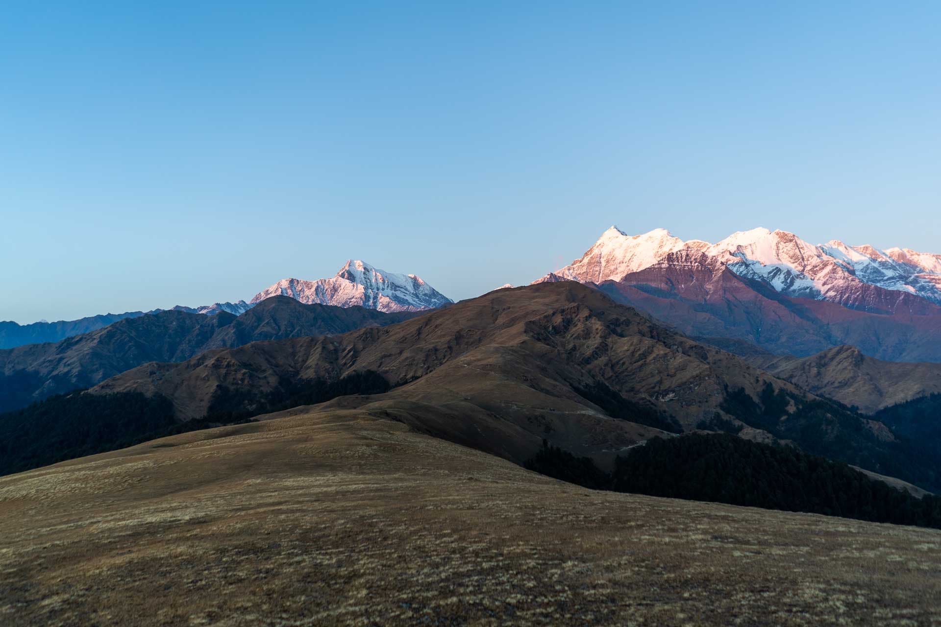 Dirt path leading to the top of Mt. Trishul