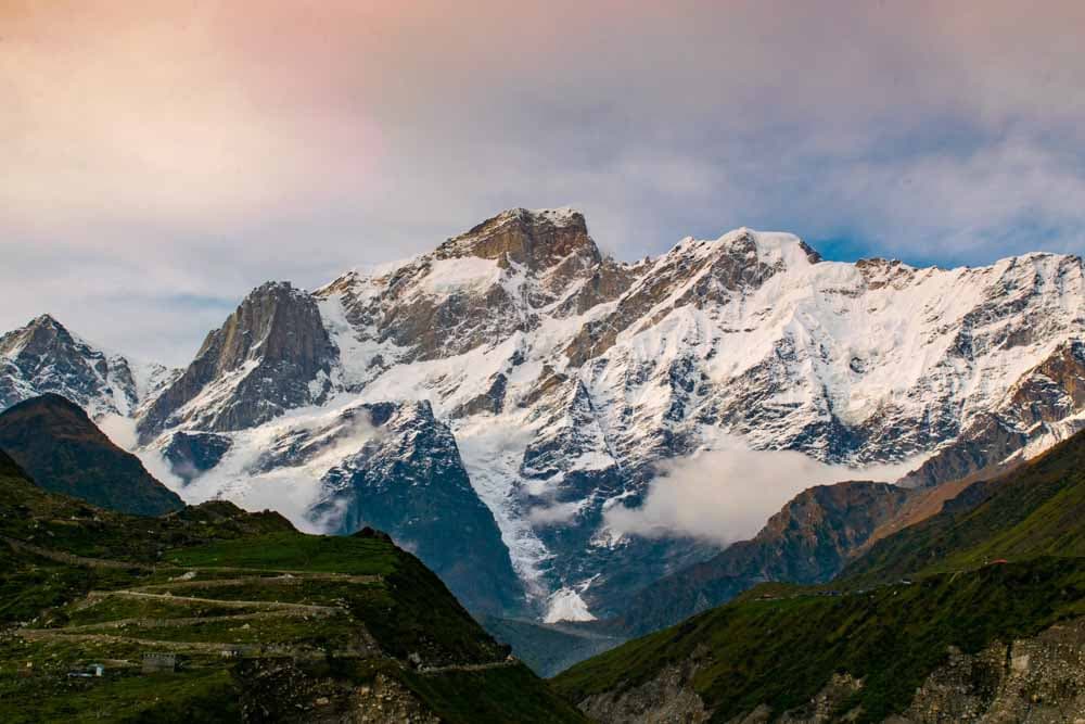 View of Kedarnath Valley mountain range